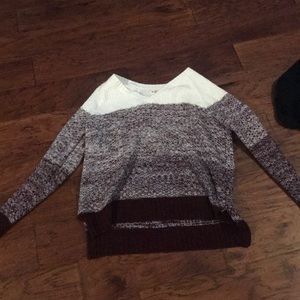 Maroon and white sweater